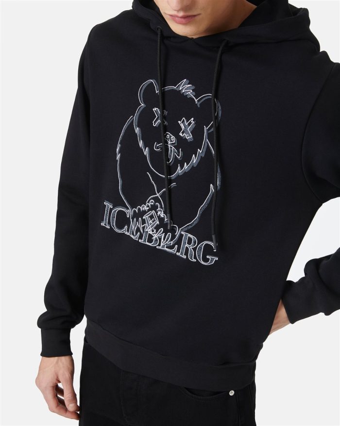 ICEBERG SWEATSHIRTS BEAR - BLACK