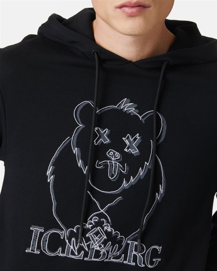 ICEBERG SWEATSHIRTS BEAR - BLACK