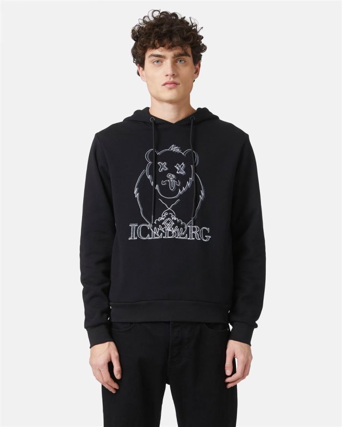 ICEBERG SWEATSHIRTS BEAR - BLACK