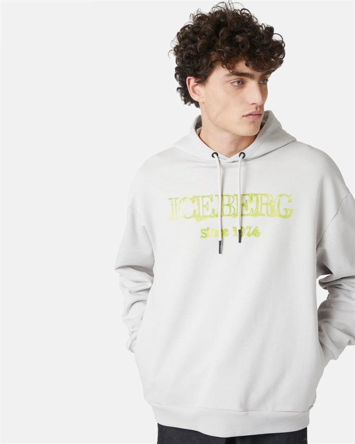 ICEBERG SWEATSHIRTS LOGO PAINT - GHIACCIO