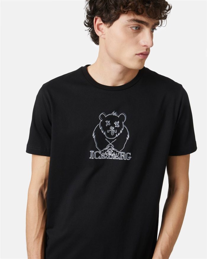 ICEBERG T-SHIRT BEAR - BLACK