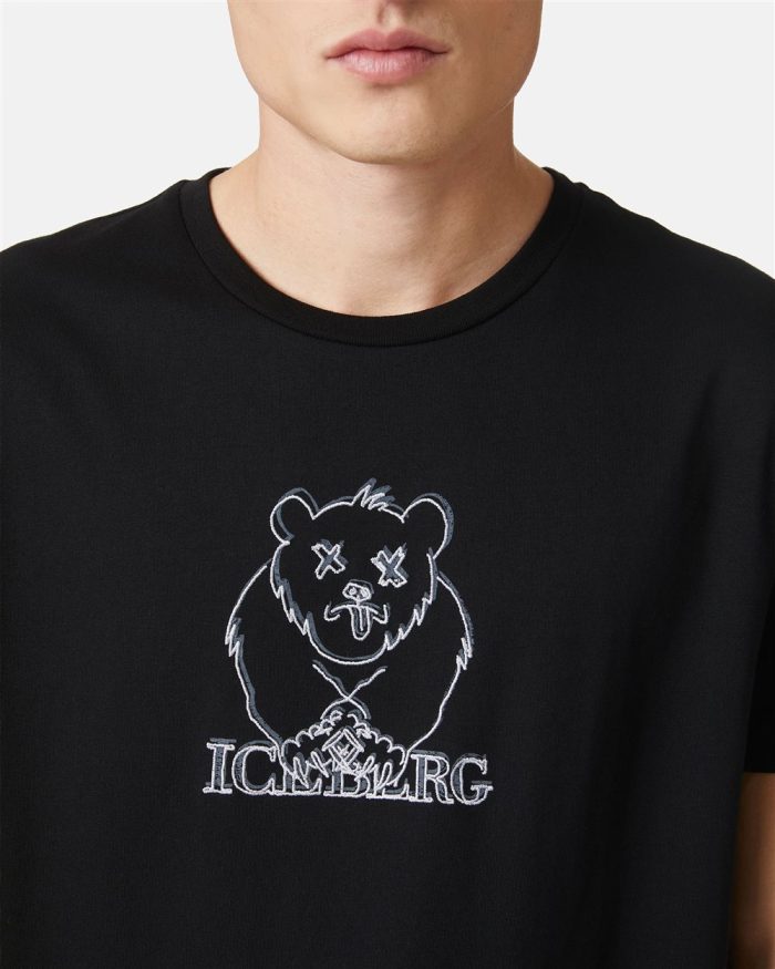 ICEBERG T-SHIRT BEAR - BLACK