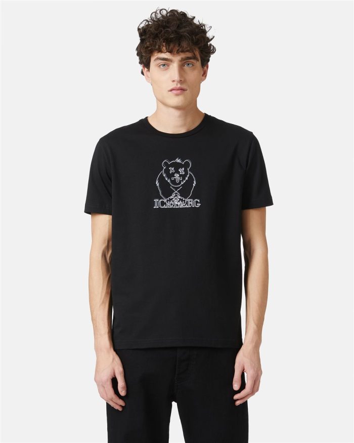 ICEBERG T-SHIRT BEAR - BLACK