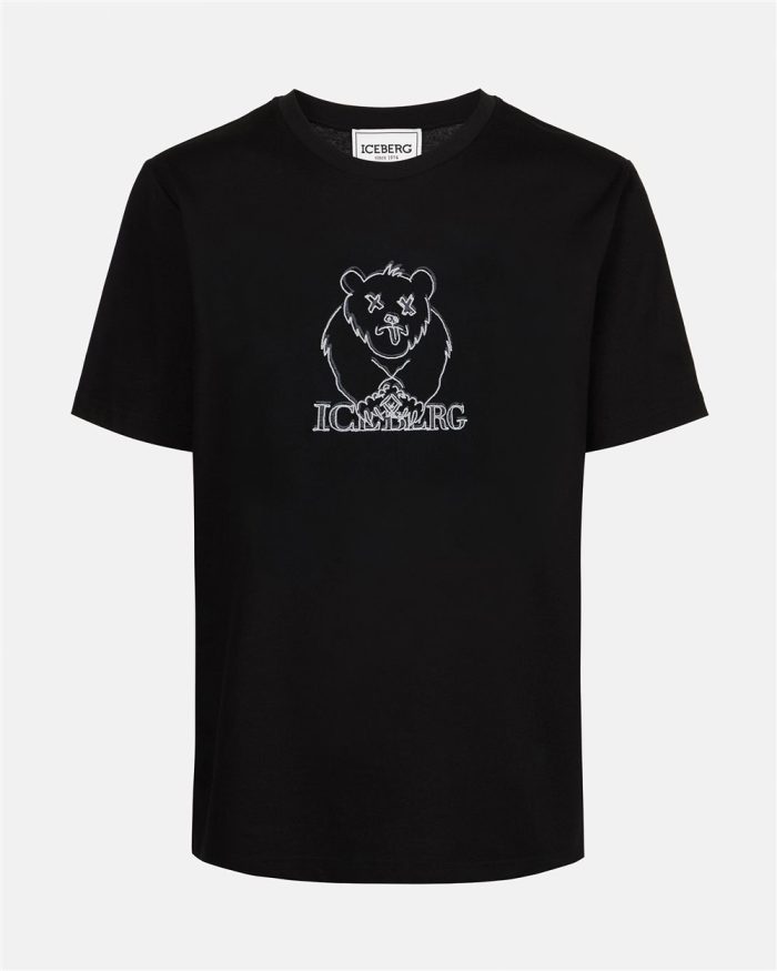 ICEBERG T-SHIRT BEAR - BLACK