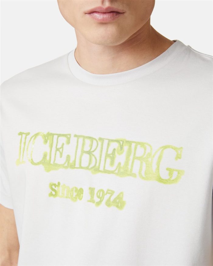 ICEBERG T-SHIRT LOGO PAINT - GHIACCIO