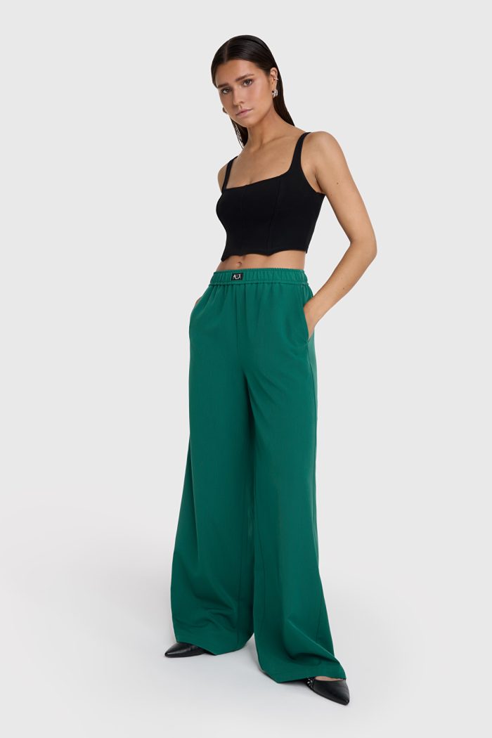 ALIX THE LABEL PINSTRIPE WIDE LEG PANTS