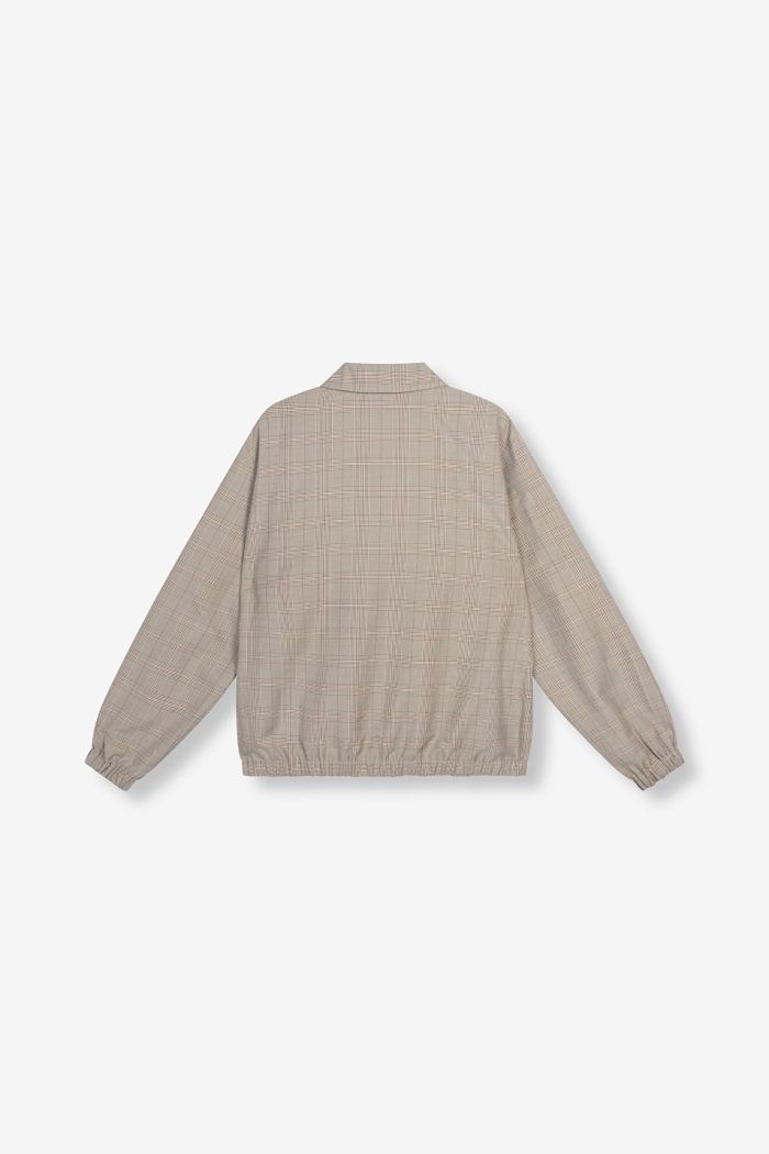 ALIX THE LABEL WOVEN CHECK BOMBER JACKET