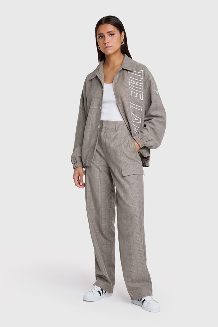 ALIX THE LABEL WOVEN CHECK CARGO PANTS