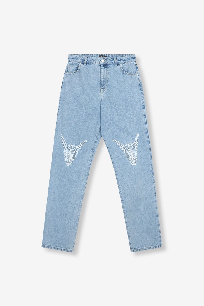 ALIX THE LABEL WOVEN DENIM BULL PANTS