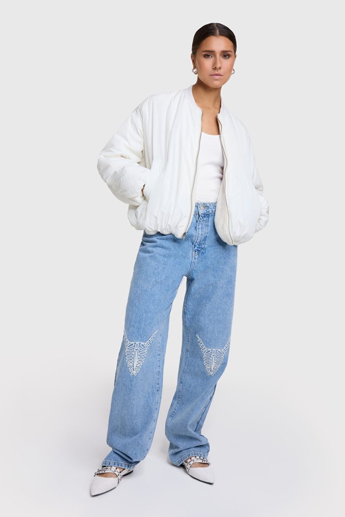 ALIX THE LABEL WOVEN DENIM BULL PANTS