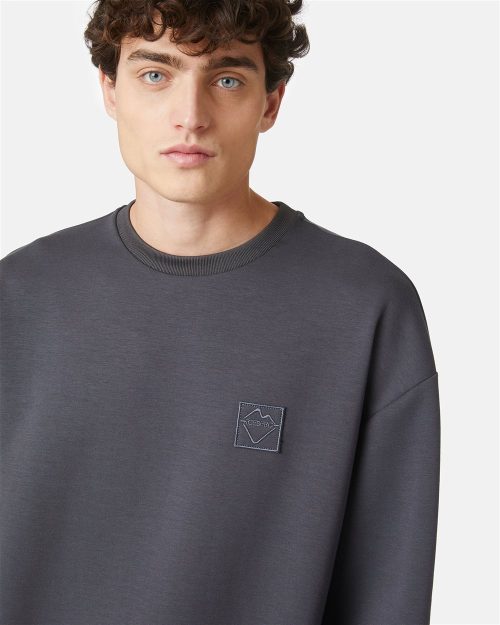 ICEBERG SWEATSHIRTS SMALL LOGO - ANTRACITE