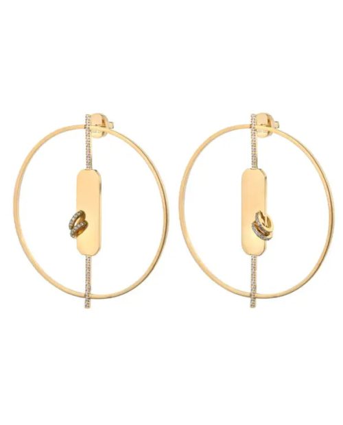 JULI DANS JEWELS ISABELLE HOOP GEMSTONE EARRINGS GOLD