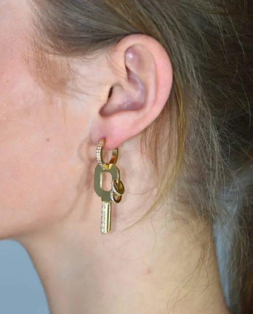 JULI DANS JEWELS ISABELLE KEY EARRING GOLD