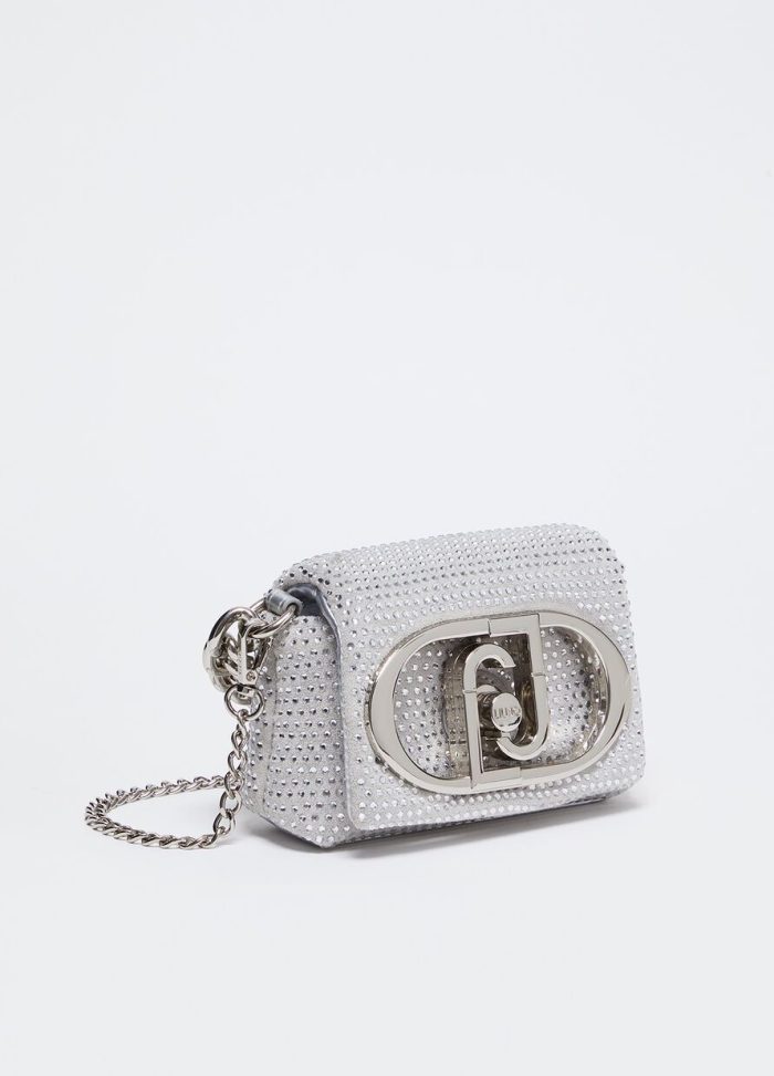 LIU JO XS CROSSBODY - PEARL GREY METALIZZ