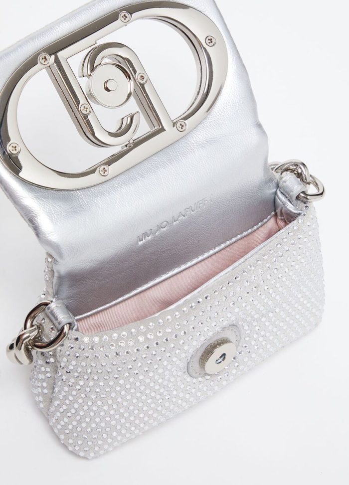 LIU JO XS CROSSBODY - PEARL GREY METALIZZ