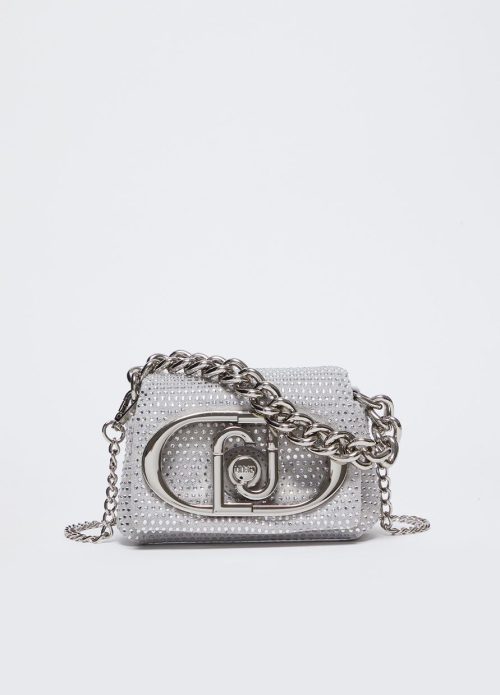 LIU JO XS CROSSBODY - PEARL GREY METALIZZ