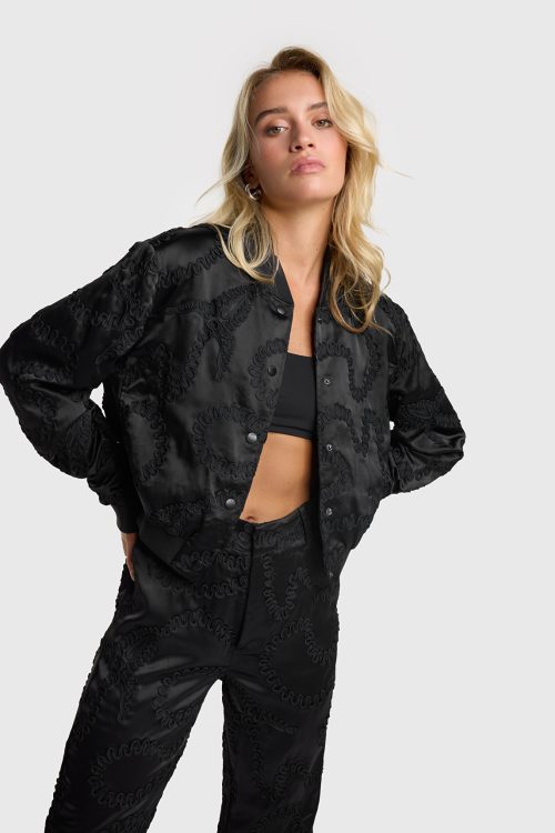 ALIX THE LABEL WOVEN BULL TAPE BOMBER