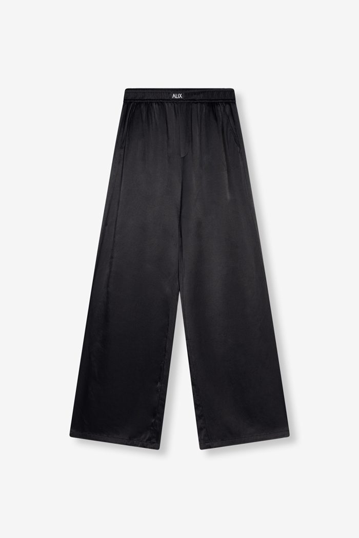 ALIX THE LABEL WOVEN SATIN WIDE LEG PANTS