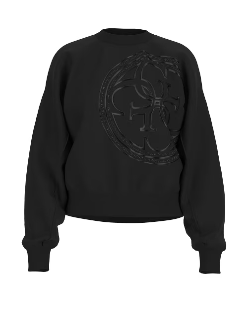 GUESS CN 4G LOGO SWEATSHIRT - BLACK