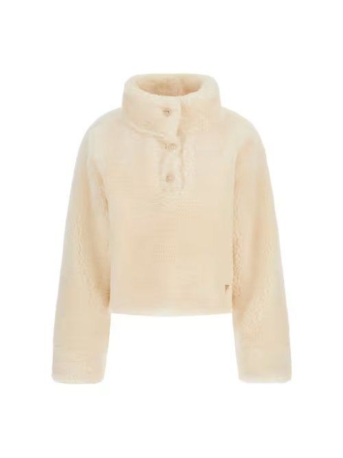 GUESS MIDGE SHERPA ANORAK - OATMEAL COLORES