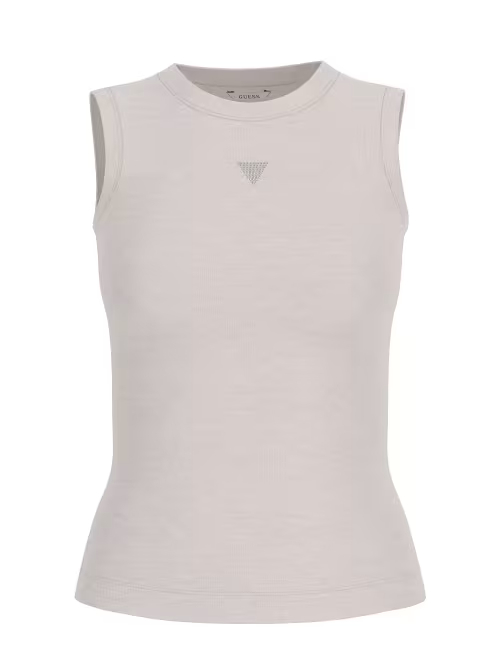 GUESS SL MICHELA EMBELLISHMENT TOP - CREAM WHITE