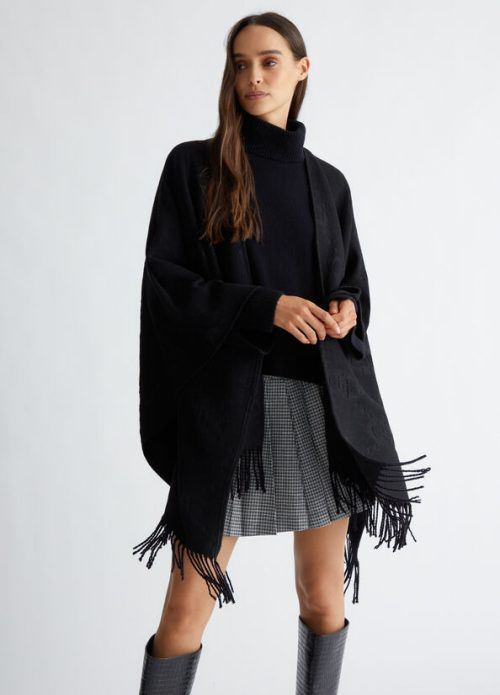 LIU JO PONCHO EMBOSSED - NERO