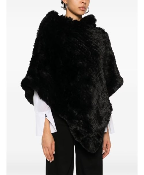 LIU JO PONCHO FAKE FUR - NERO