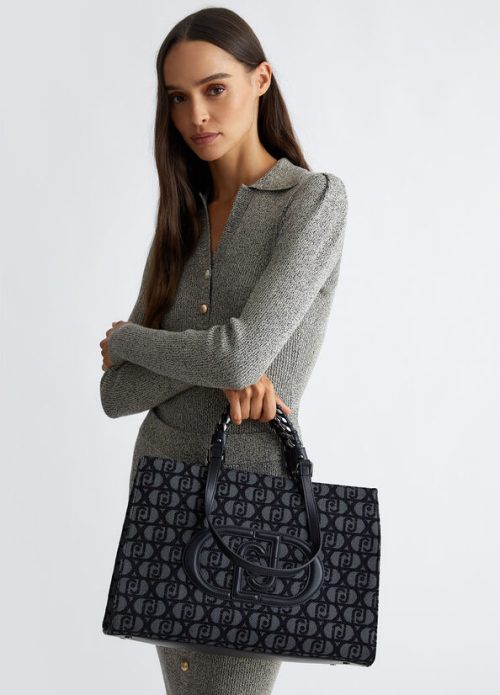 LIU JO S TOTE - JACQUARD NERO