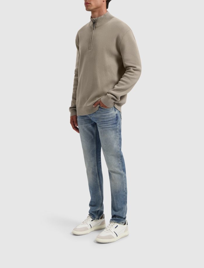 PURE PATH OVERSIZED FIT KNITWEAR HALFZIP LS