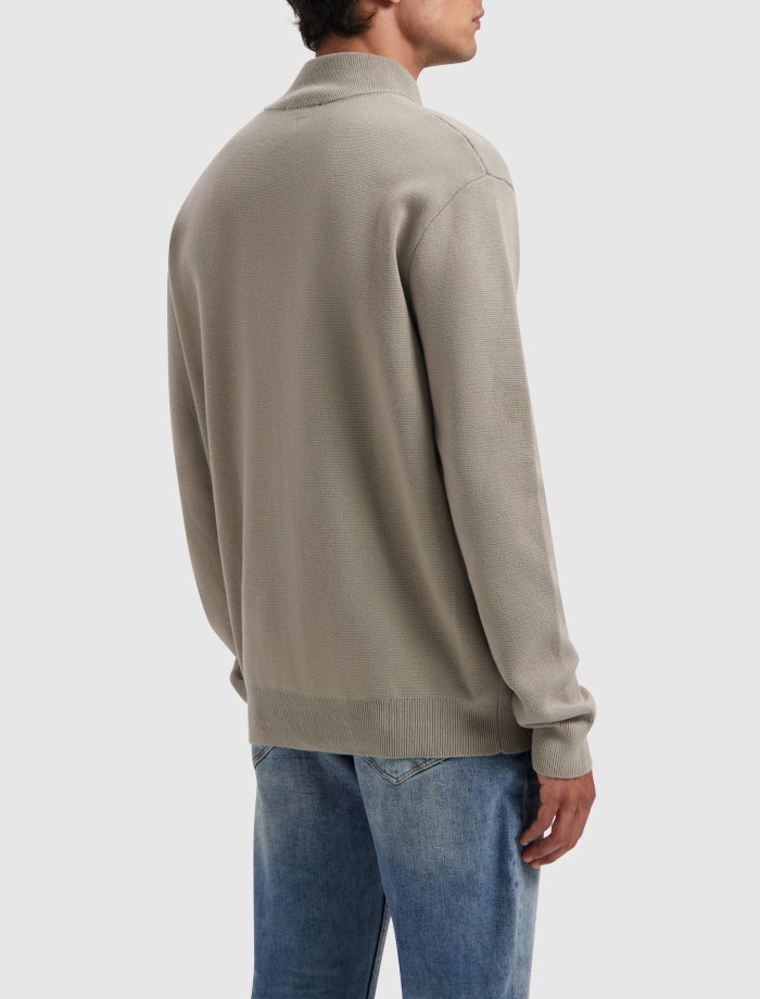 PURE PATH OVERSIZED FIT KNITWEAR HALFZIP LS