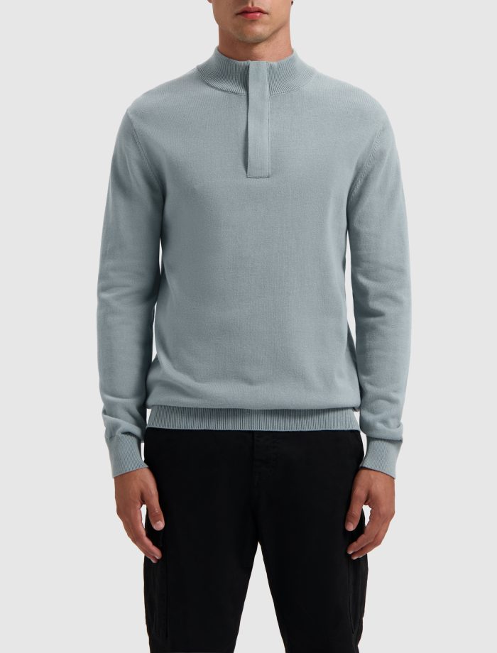 PURE PATH REGULAR FIT KNITWEAR HALFZIP LS