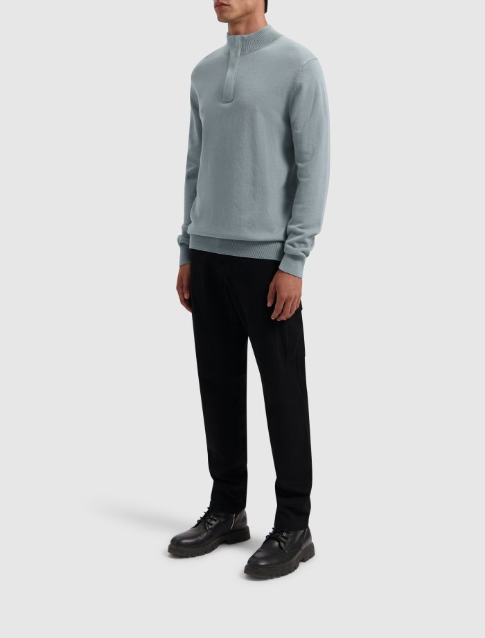 PURE PATH REGULAR FIT KNITWEAR HALFZIP LS