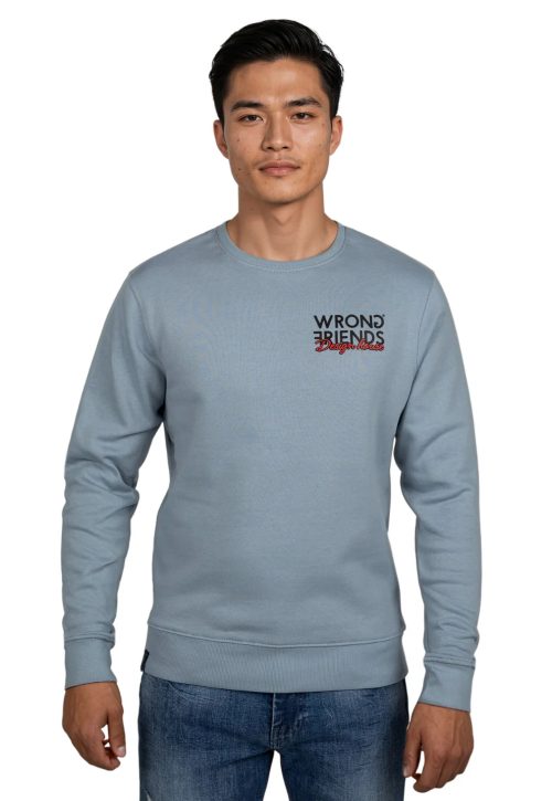 WRONG FRIENDS WF DESIGN HOUSE SWEATER - LIGHT BLUE