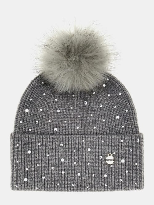 GUESS BEANIE - PEARL GREY