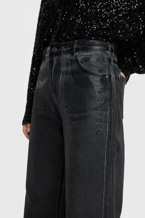 ALIX THE LABEL LADIES WOVEN COATED DENIM PANTS