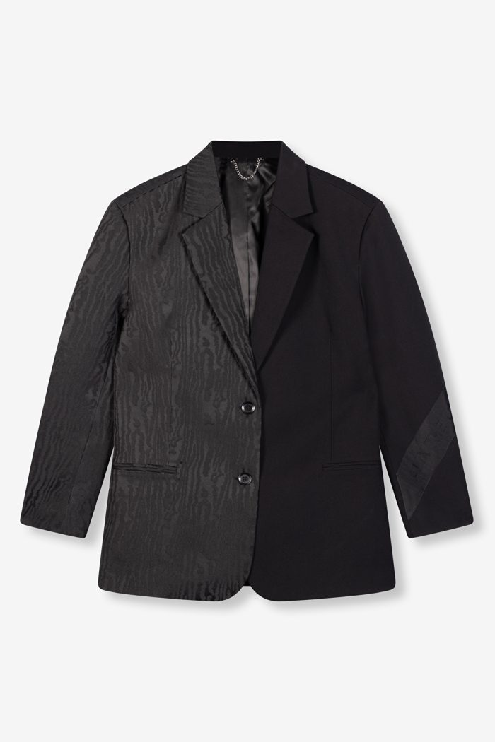 ALIX THE LABEL LADIES WOVEN JACQUARD GRANDDAD BLAZER