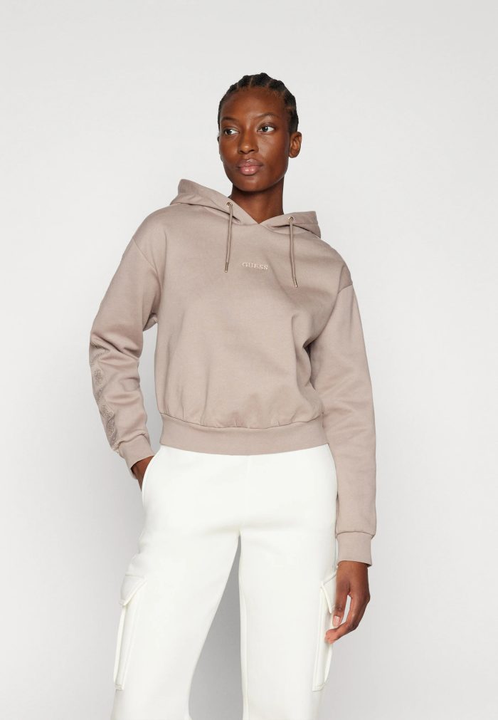 GUESS STACIE HOODED SWEATSHIRT - WEATHERED GREY