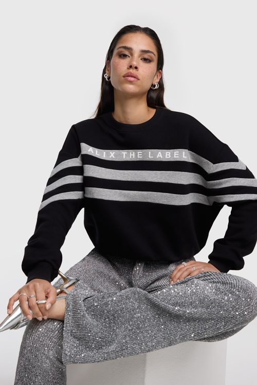 ALIX THE LABEL KNITTED CROPPED SWEATER