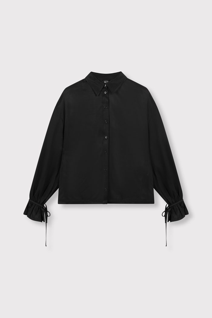 ALIX THE LABEL WOVEN FLOWY TWILL BOW BLOUSE