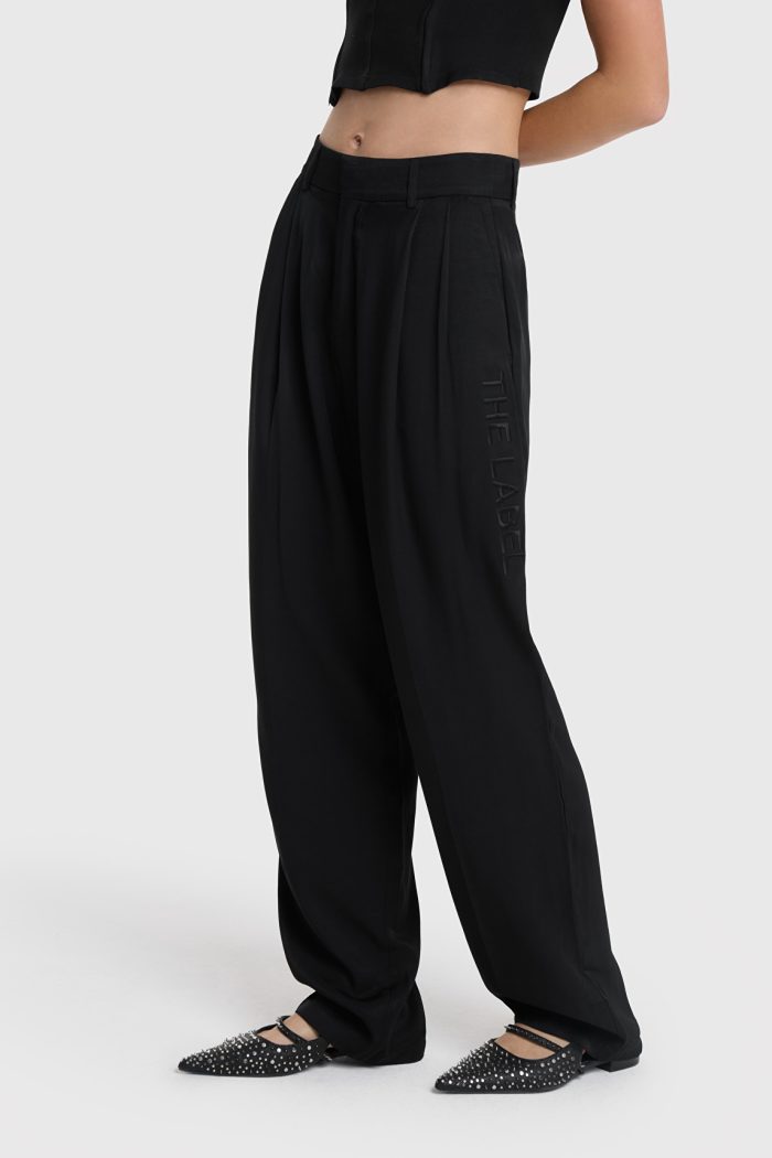 ALIX THE LABEL WOVEN FLOWY TWILL PANTS