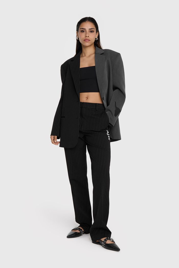 ALIX THE LABEL WOVEN MIX SUIT BLAZER