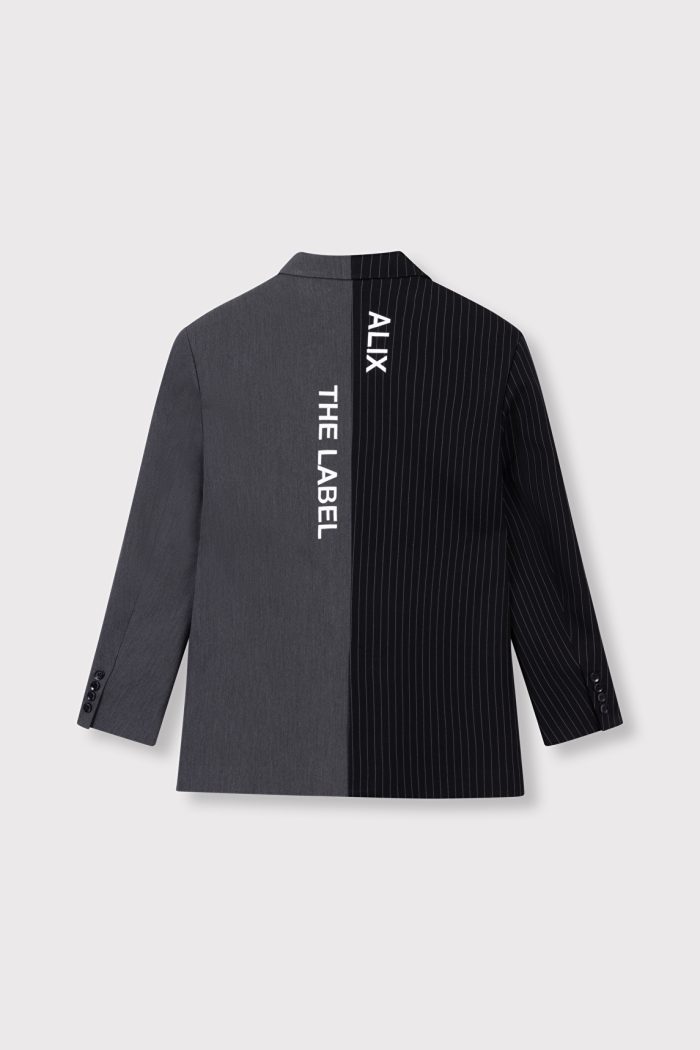 ALIX THE LABEL WOVEN MIX SUIT BLAZER