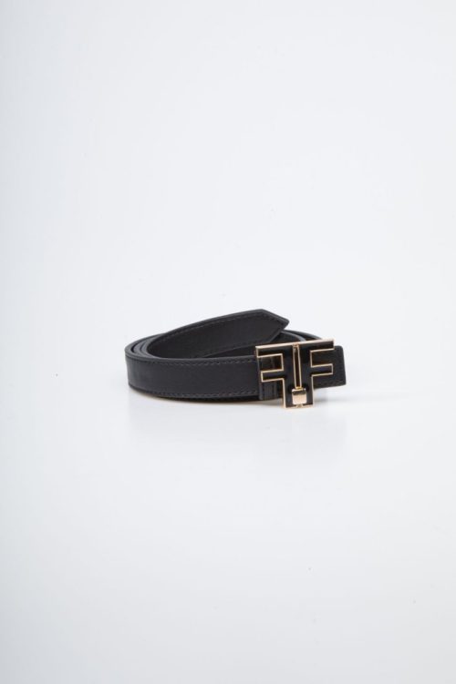 FRACOMINA BELT WITH LOGO - BLACK