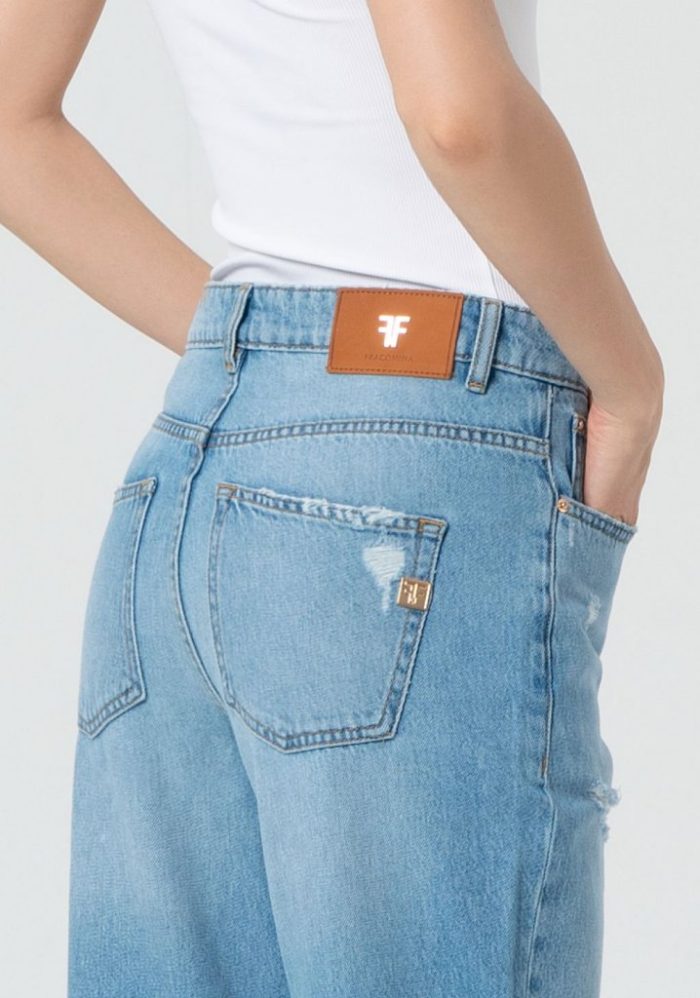 FRACOMINA DENIM CARROT MOM FIT VERA PANT - BROKEN BLEACHED