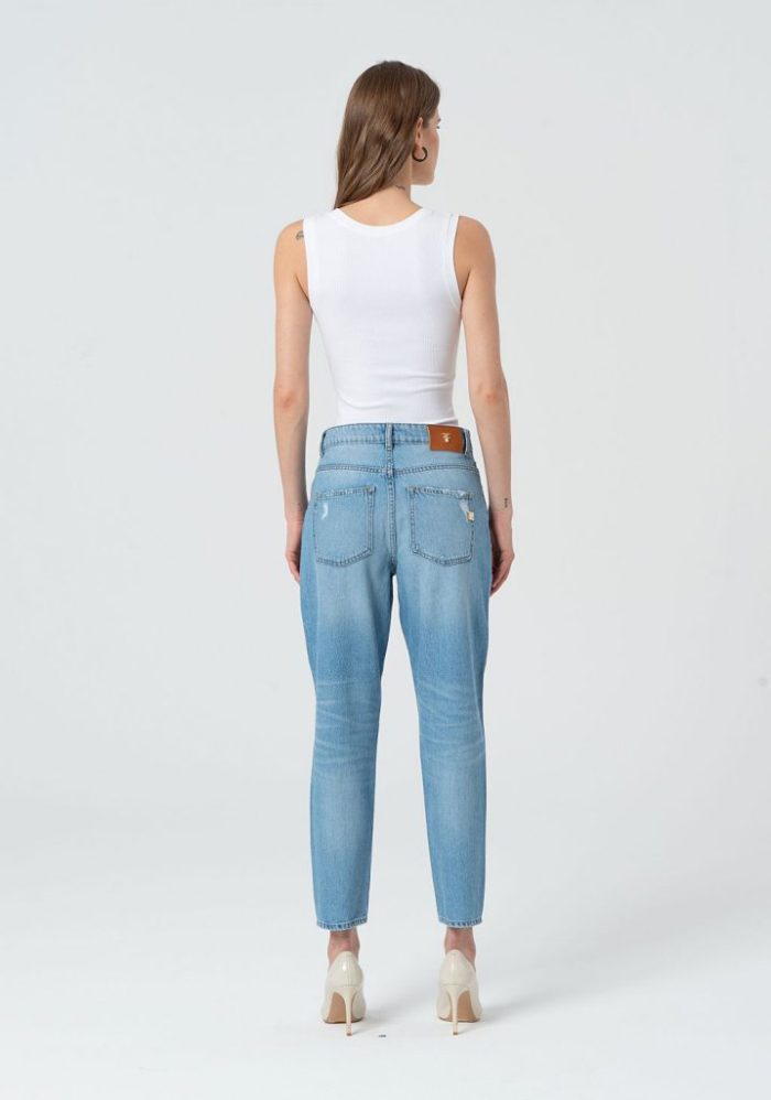 FRACOMINA DENIM CARROT MOM FIT VERA PANT - BROKEN BLEACHED